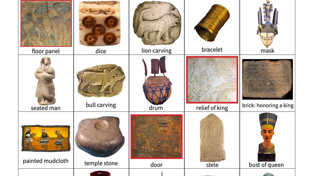 Africa, Mesopotamia, and Egypt bingo card