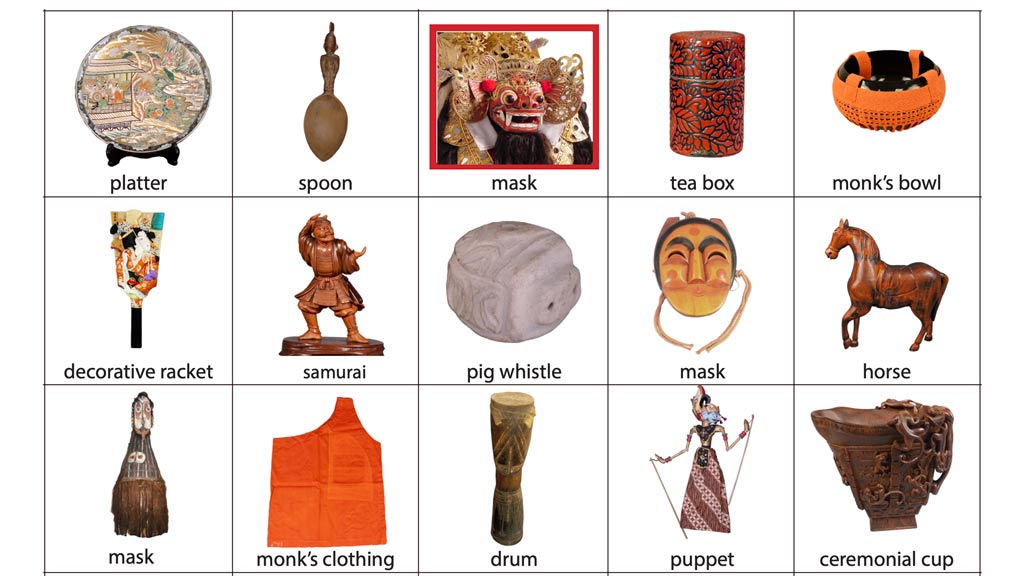Asia bingo card