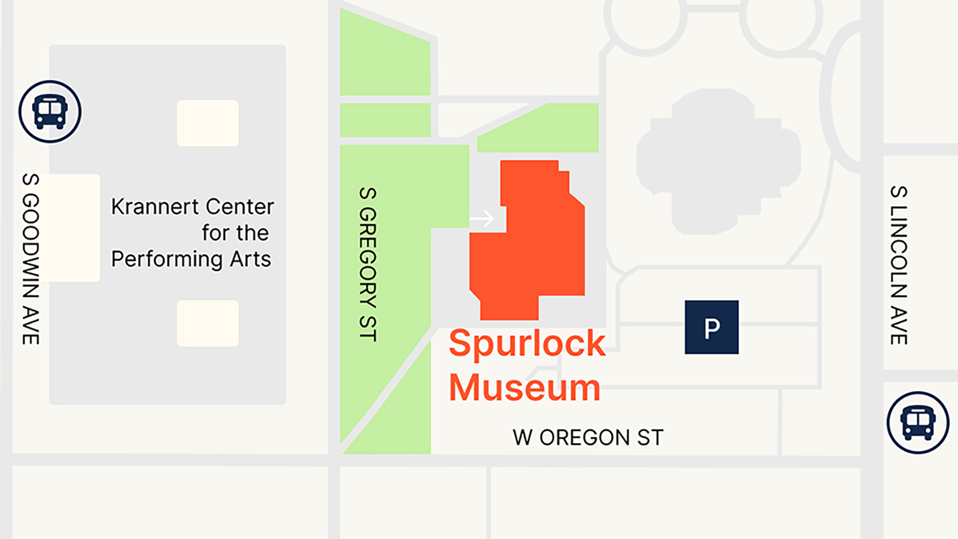 Map of region around Spurlock Museum
